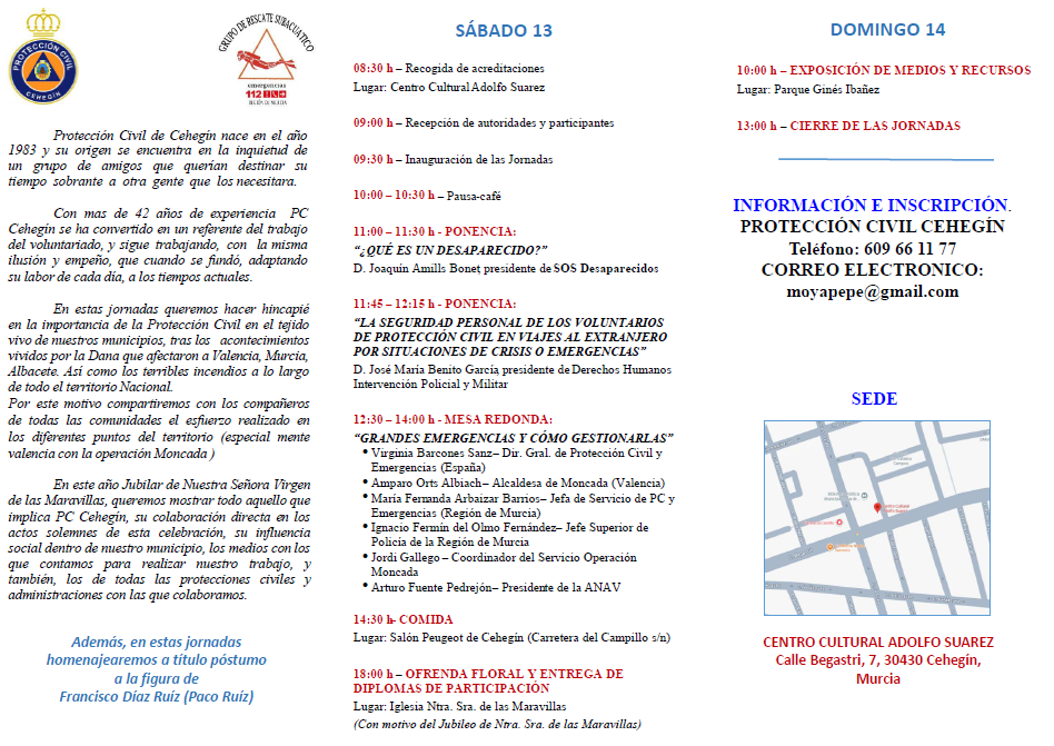 XIV Jornadas de Protección Civil de la Región de Murcia